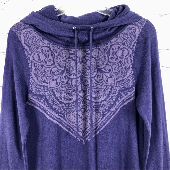 NWT prAna Coco Hooded Sweater Dress Purple Sz M - Picture 3 of 14